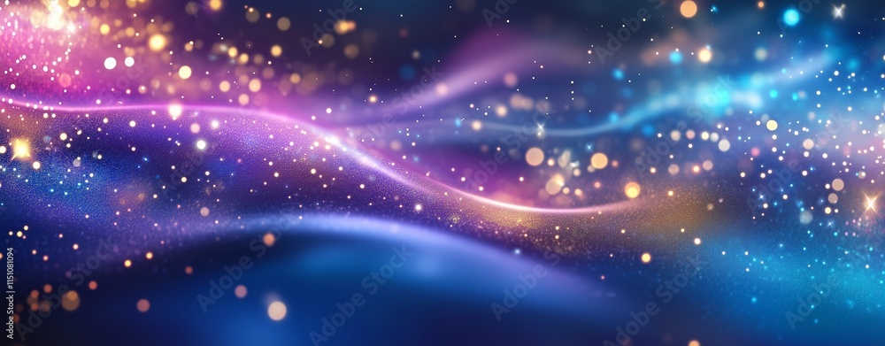 Fototapeta premium Galaxy Background with Purple and Blue Nebulas