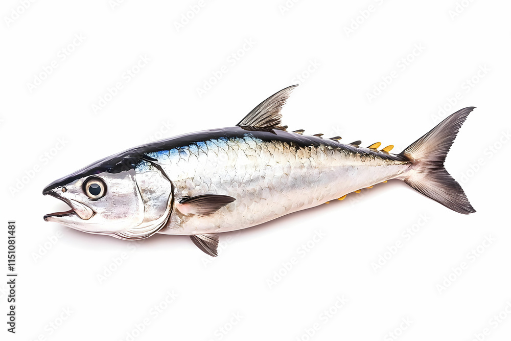 Fresh Whole Fish Displayed on a White Background Perfect for Culinary and Seafood Themes Fresh Whole Fish Displayed on a White Background Perfect for Culinary and Seafood Themes