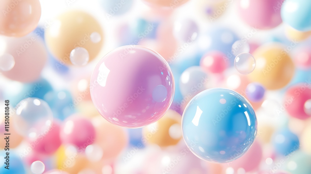 Colorful glossy spheres floating. Colorful glossy spheres floating.