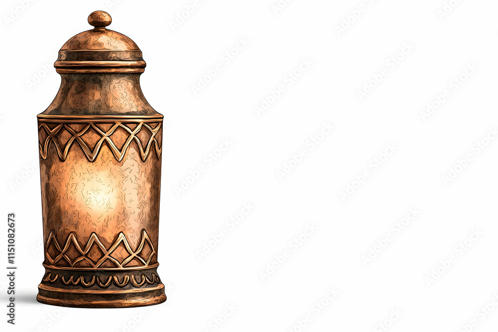 Ornate Bronze Lantern with Intricate Details Illuminating a Soft Glow in a Minimalist Space Ornate Bronze Lantern with Intricate Details Illuminating a Soft Glow in a Minimalist Space