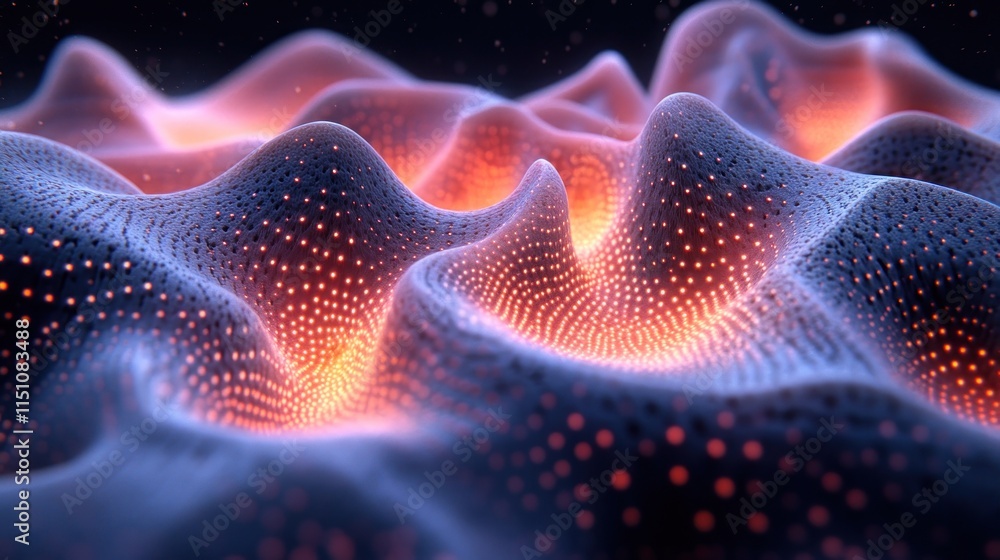 Fototapeta premium Abstract glowing particle wave.