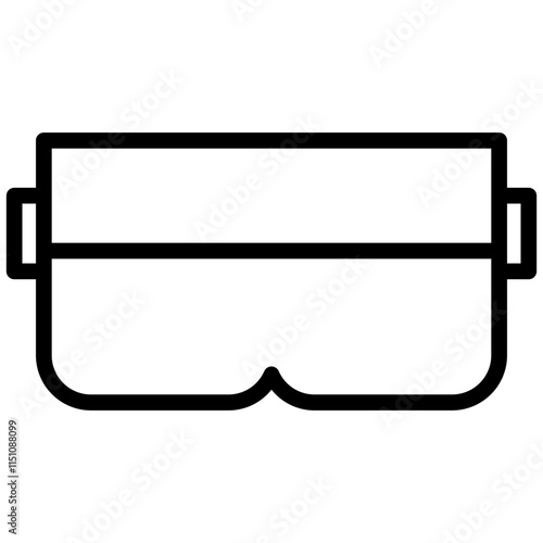 Safety Goggles Icon, Black And White Outline Icon Vector