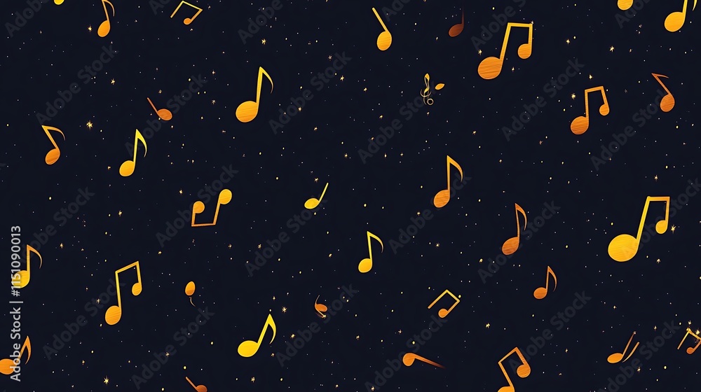 Naklejka premium Gold notes float in dark space.