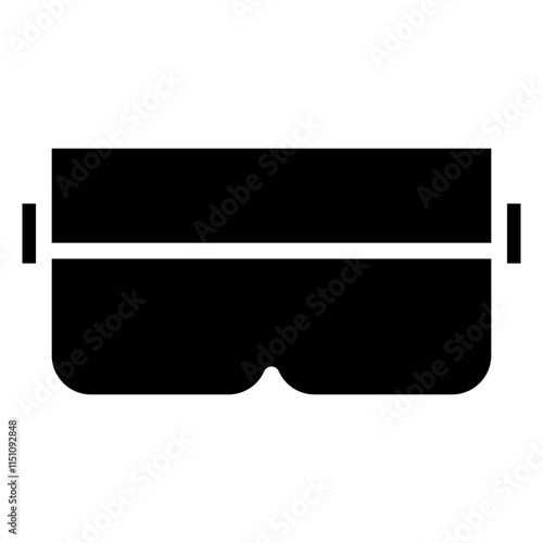 Safety Goggles Icon, Black And White Glyph Icon Vector