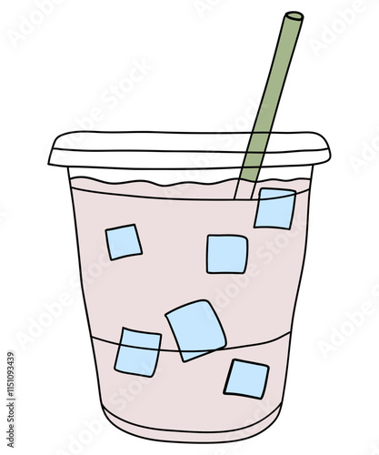 Coffee drinks to go milk, yummy drinks doodle elements, drawing vector, isolated  illustration