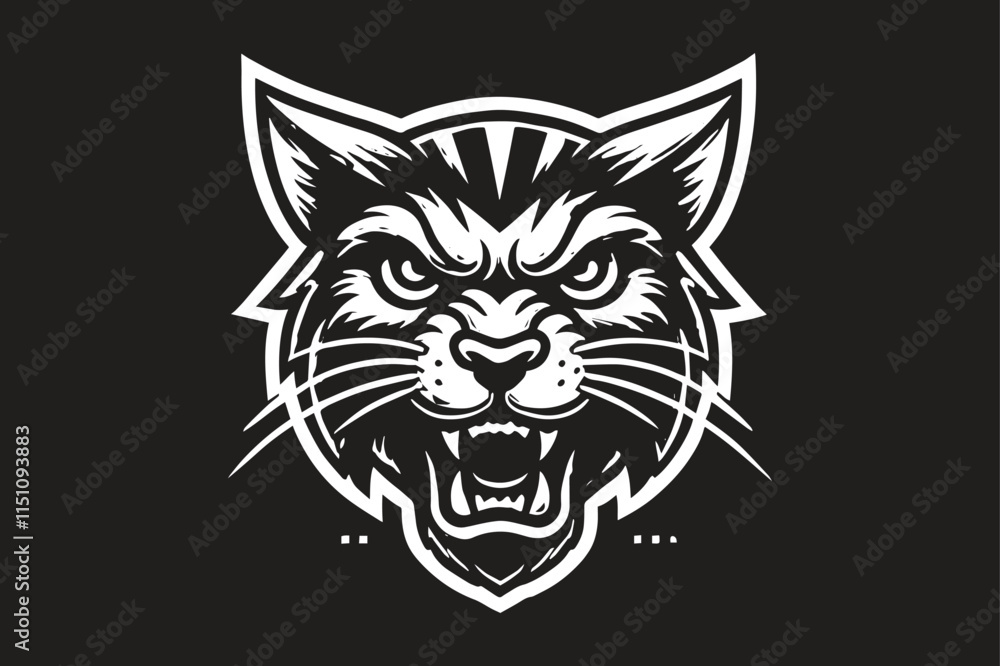 Tiger, Black and White Vector illustration Tiger, Black and White Vector illustration