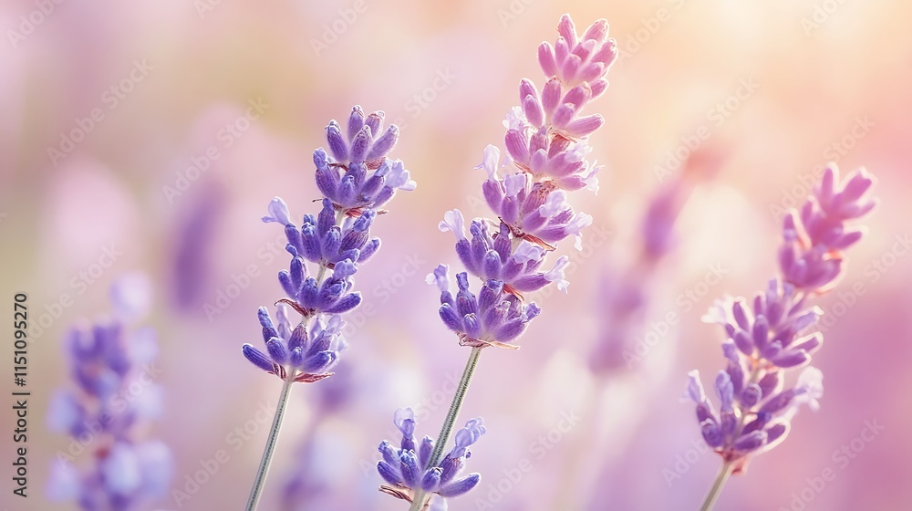 Fototapeta premium Lavender blooms in soft light. (1)