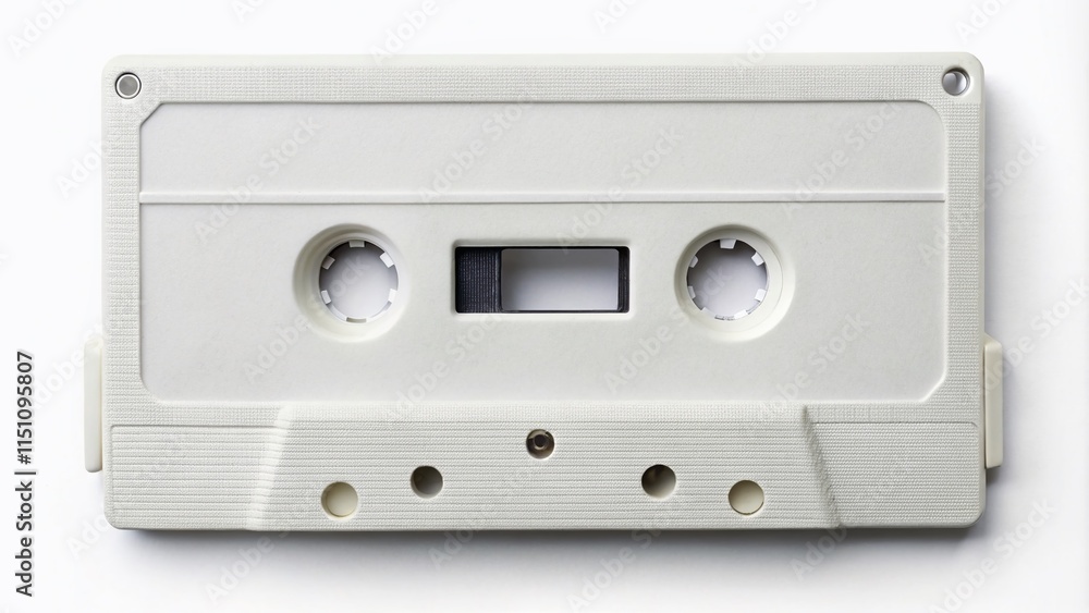 Obraz premium Close-up White Cassette Tape Macro Photography