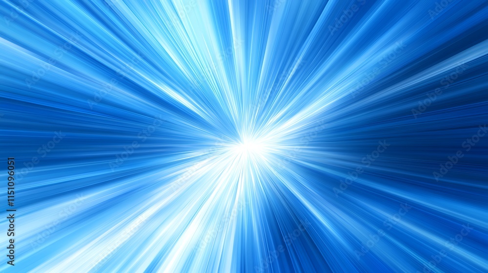 Fototapeta premium Blue light burst background.