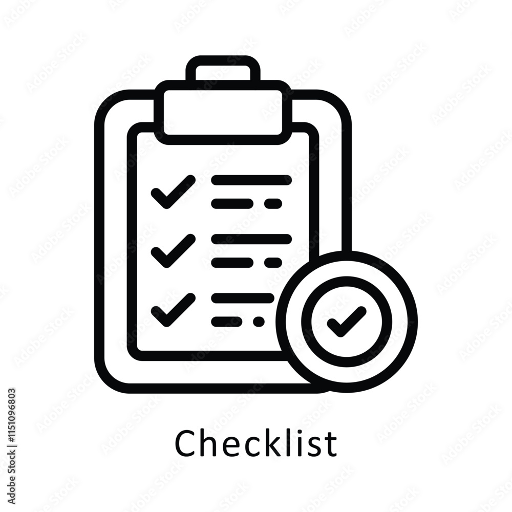 Checklist Vector Outline Icon. Eps 10 File Checklist Vector Outline Icon. Eps 10 File