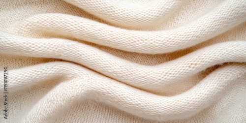 mindful living awareness concept. A close-up of soft, textured fabric in a neutral cream shade, showcasing gentle waves and folds, ideal for fashion or interior design themes.