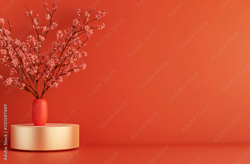 Red gold simple atmosphere product display platform Red gold simple atmosphere product display platform