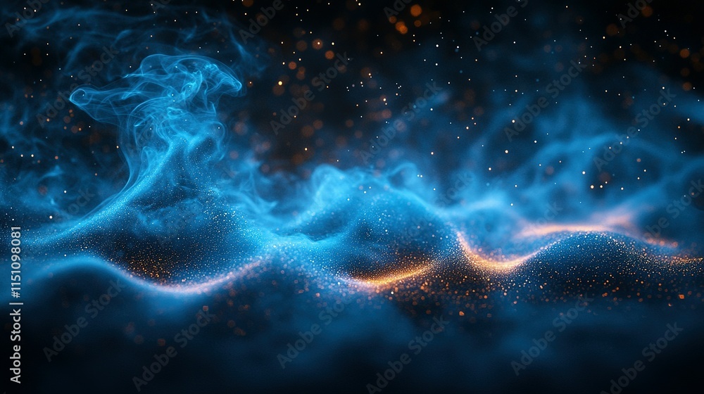 Abstract Blue And Orange Nebula Dust Clouds Abstract Blue And Orange Nebula Dust Clouds