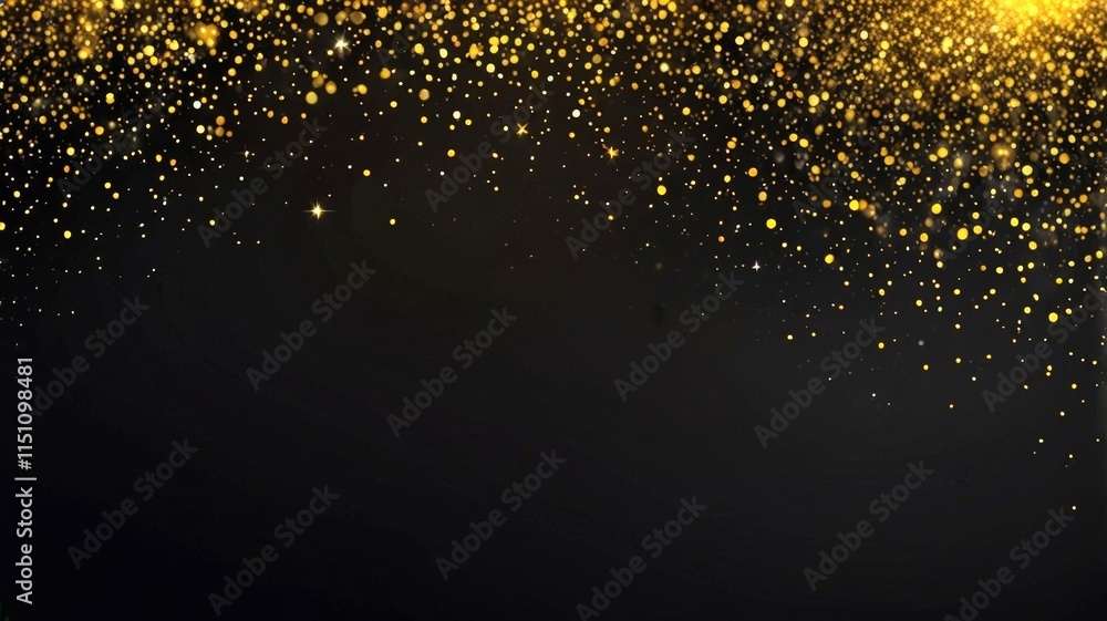 Golden sparkles cascade down a black background, creating a stunning visual effect that embodies celebration, grandeur, and festivity for any special event Golden sparkles cascade down a black background, creating a stunning visual effect that embodies celebration, grandeur, and festivity for any special event