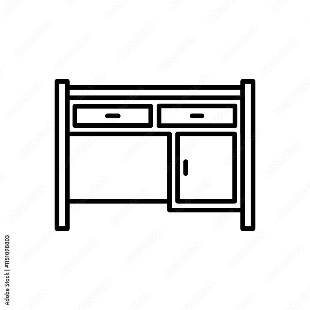 desk icon vector design template elegant style desk icon vector design template elegant style