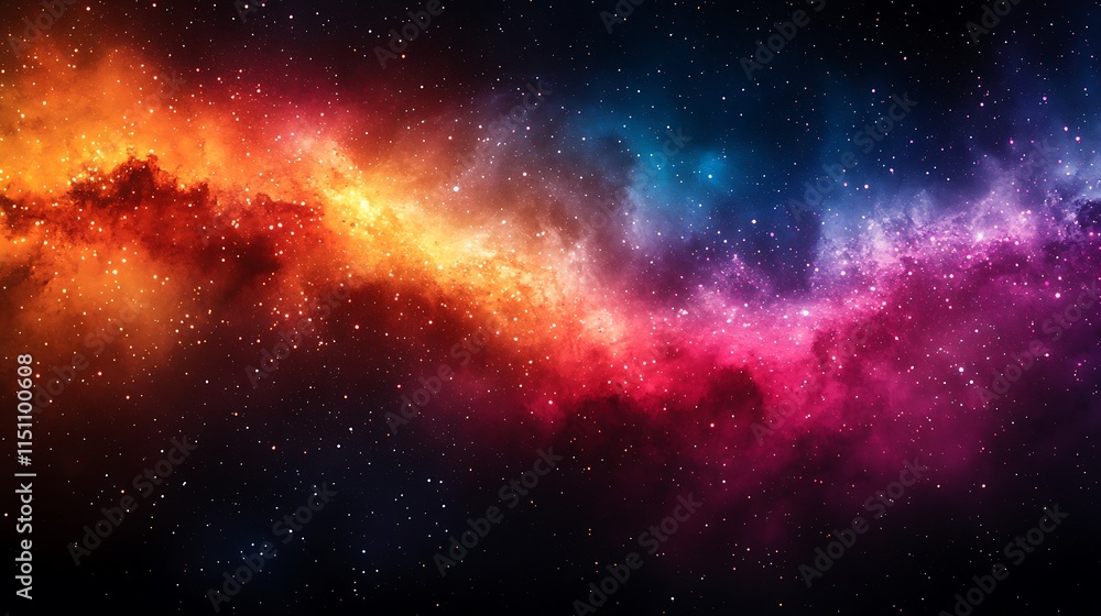 Fototapeta premium Cosmic Nebula Colorful Starscape Stellar Dust Clouds