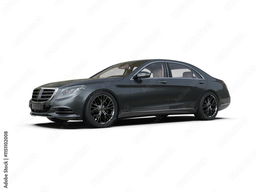 Obraz premium 3d render: Car White Blank Template, 3d White Car Icon