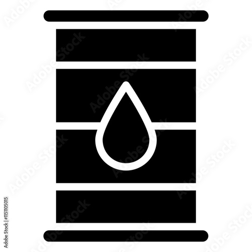 Oil Tank Icon, Black And White Glyph Icon Symbol