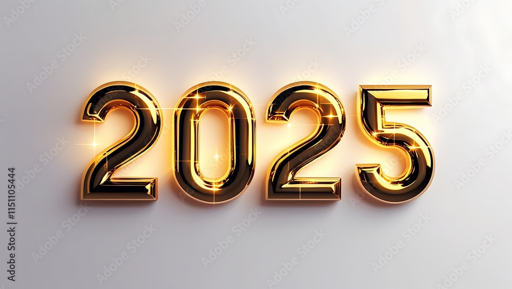 Golden Numerals Two Thousand Twenty Five Glimmer Golden Numerals Two Thousand Twenty Five Glimmer