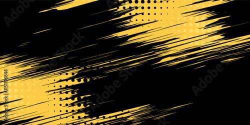 Dots halftone yellow and dark blue color pattern gradient grunge texture background. Dots pop art sport style vector illustration