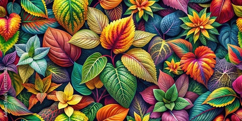 Wallpaper Mural Seamless Big Leaf Flower Pattern Macro Photography Torontodigital.ca