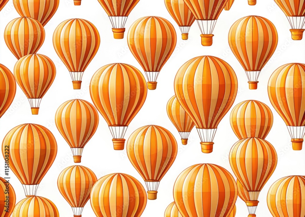 Fototapeta premium Seamless Orange Hot Air Balloon Pattern