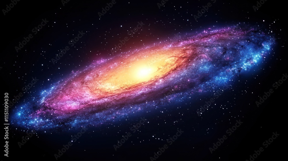 Colorful spiral galaxy in space. Colorful spiral galaxy in space.