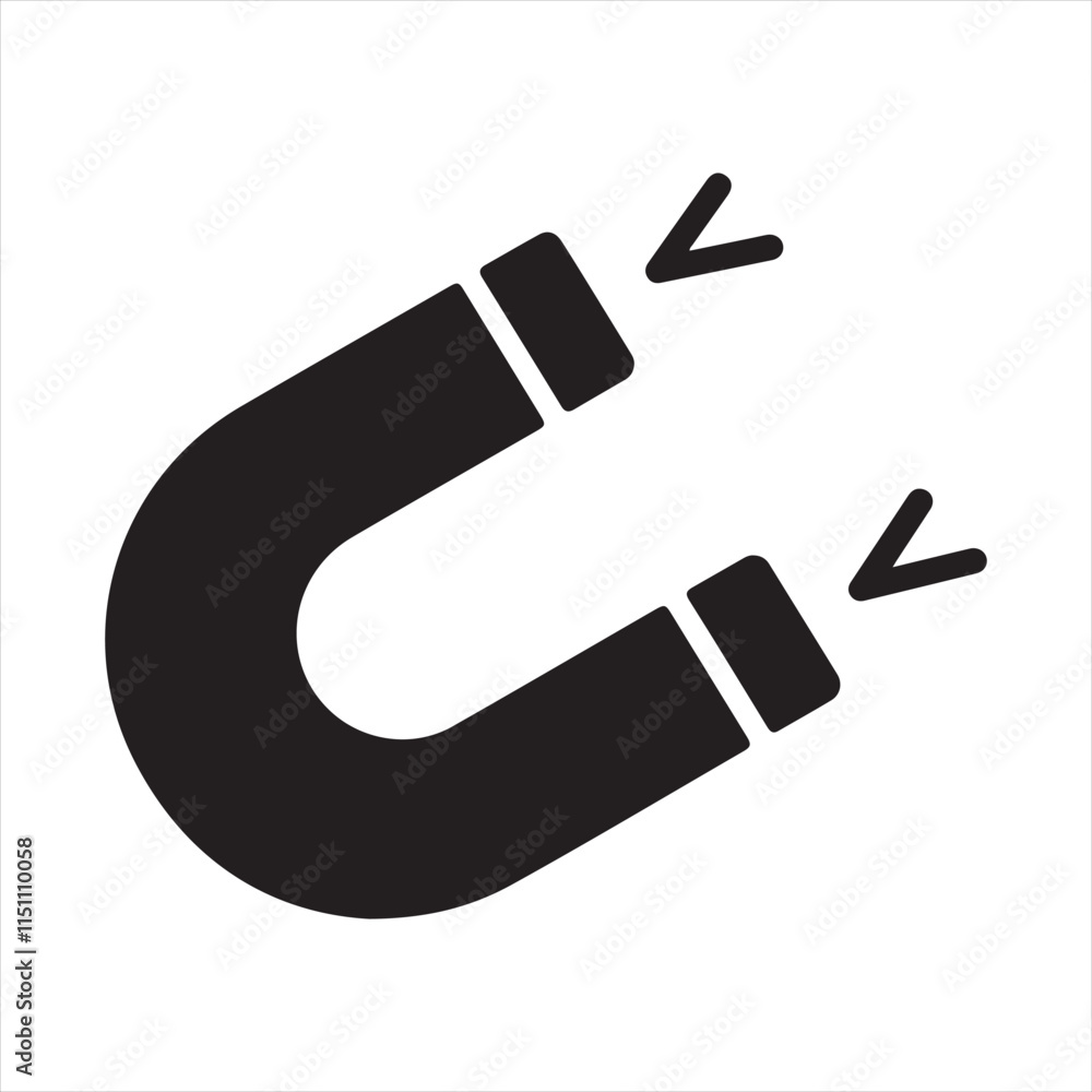 Vector Illustration of a U-Shaped Magnet with Expelling Force on white background Vector Illustration of a U-Shaped Magnet with Expelling Force on white background
