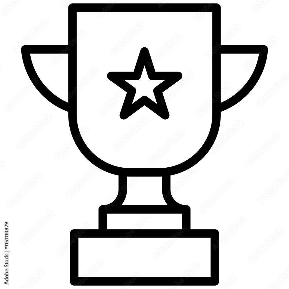 Trophy Icon, Black And White Outline Icon Symbol Trophy Icon, Black And White Outline Icon Symbol