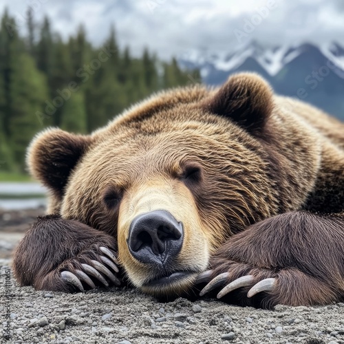 Wallpaper Mural Grizzly bear closeup. Torontodigital.ca