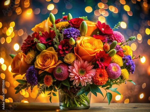 Silhouette Flower Bouquet, Gifts & Celebration - AI Photo