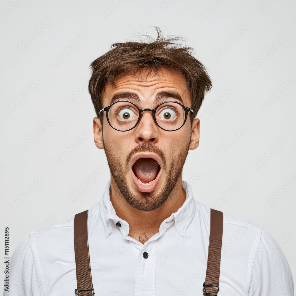 Stylish man shocked. Stylish man shocked.