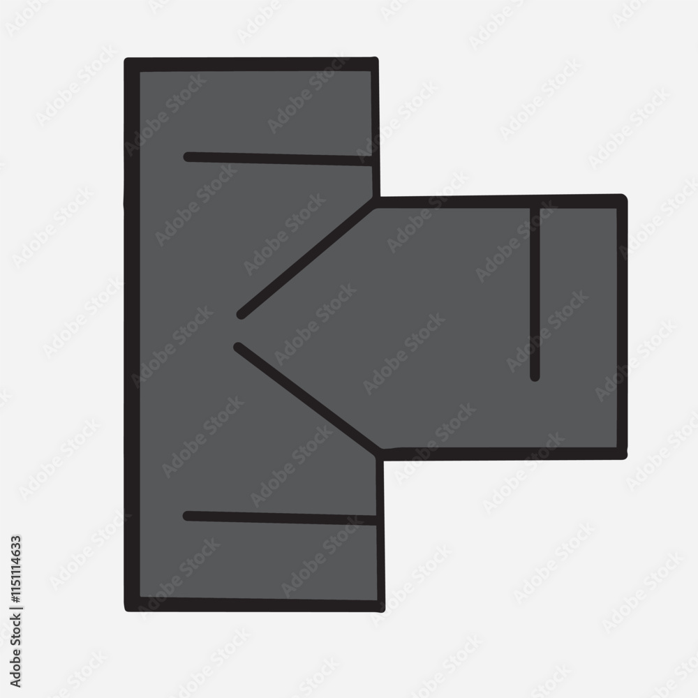 T shape pipe connection icon isolated vector T shape pipe connection icon isolated vector