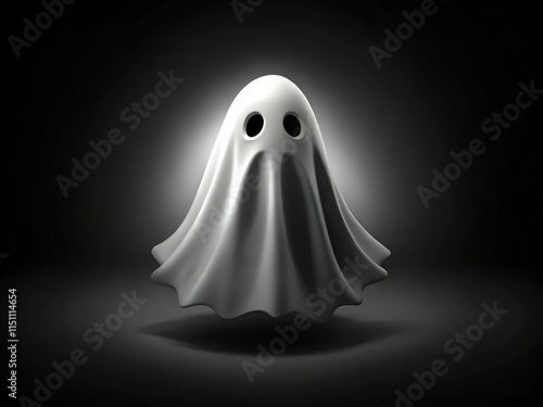 Spooky Halloween Ghost Silhouette - AI Art photo