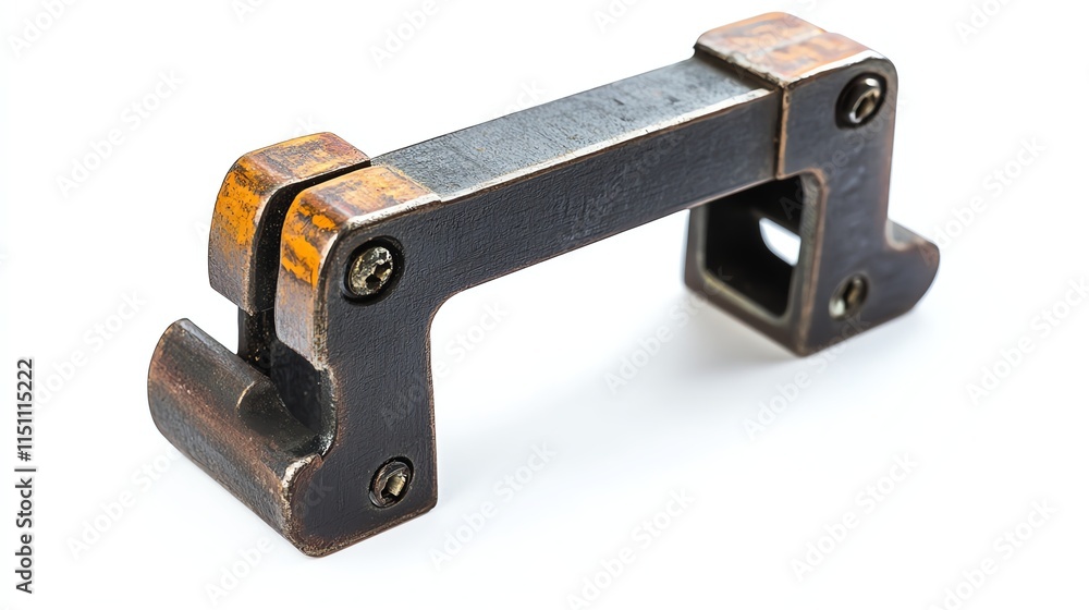 Stylish metal handle on a white isolated background Stylish metal handle on a white isolated background