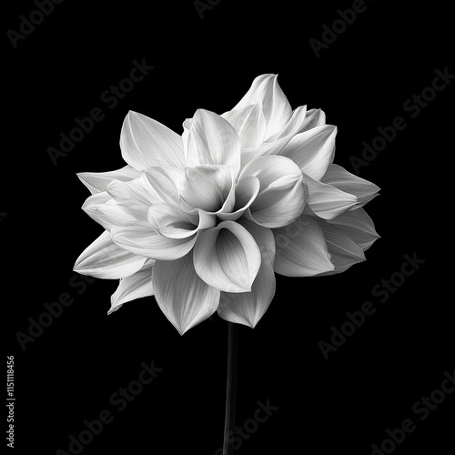 Daisy, black, white photo