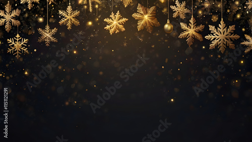 Golden Snowflakes Winter Elegance 