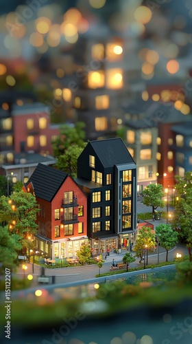 Wallpaper Mural Night Cityscape  Modern Architecture  Illuminated Buildings  Urban Design Torontodigital.ca