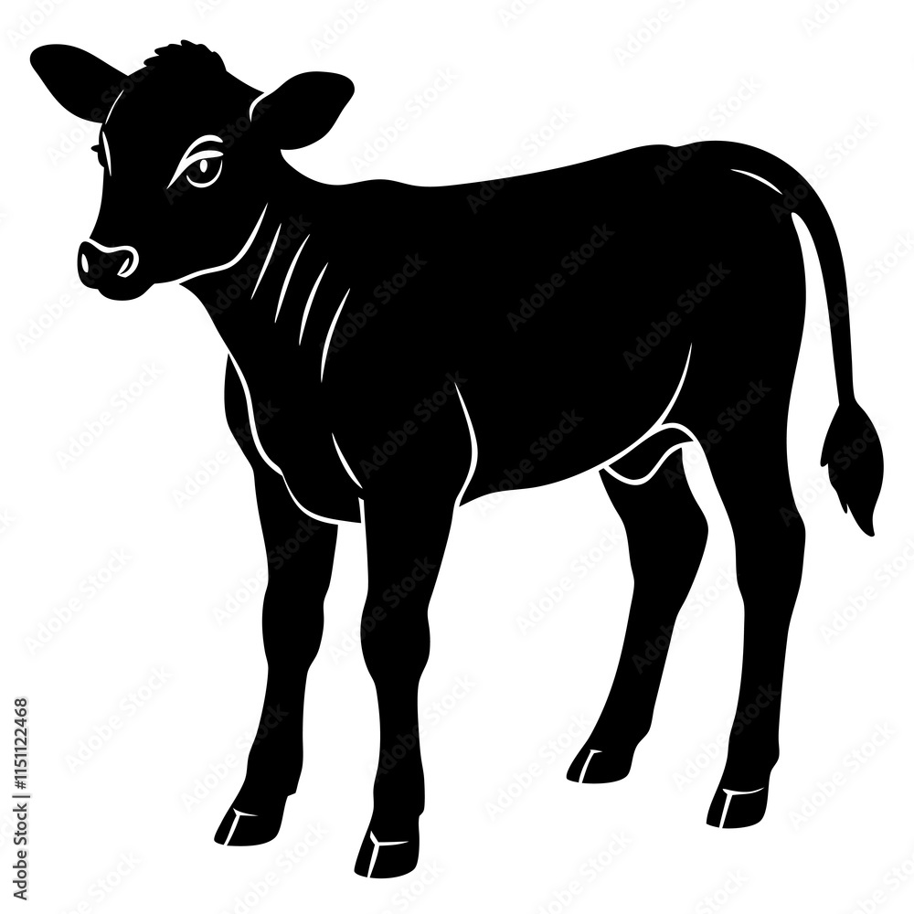 Calf Silhouette vector illustration