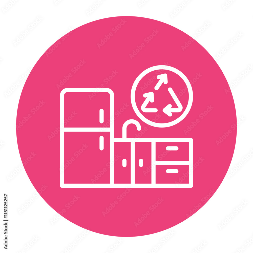 Upcycled Kitchen icon vector image. Can be used for Upcycling. Upcycled Kitchen icon vector image. Can be used for Upcycling.