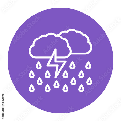 Monsoon Cloud Burst icon vector image. Can be used for Monsoon.