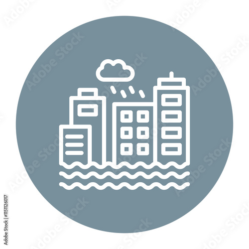 Monsoon Floods icon vector image. Can be used for Monsoon.