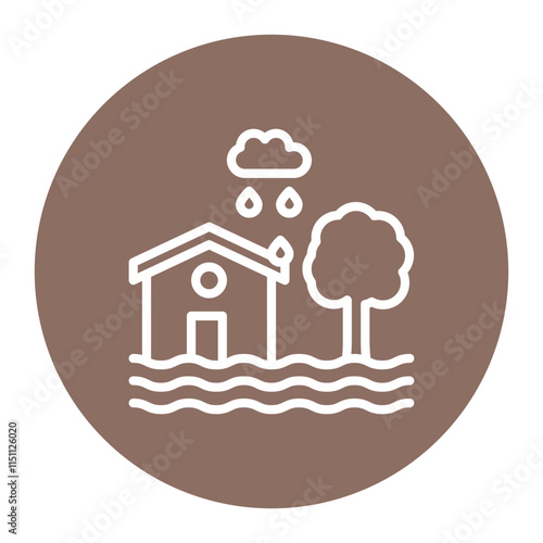 Monsoon Floodwaters icon vector image. Can be used for Monsoon.