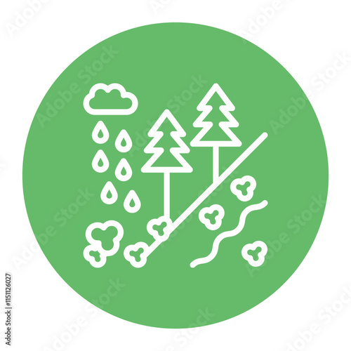 Monsoon Mudslides icon vector image. Can be used for Monsoon.