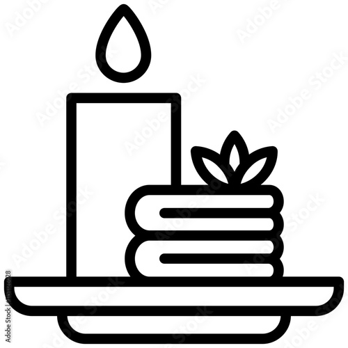 Spa icon, Black And White Outline Icon Symbol