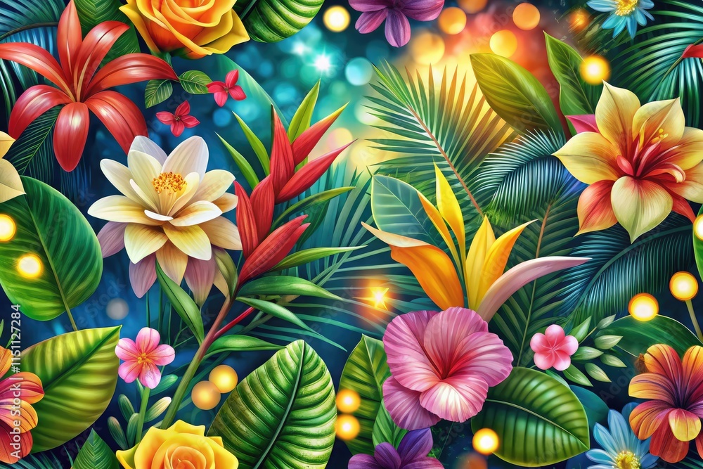 Tropical Floral Seamless Pattern - Architectural Photography Tropical Floral Seamless Pattern - Architectural Photography