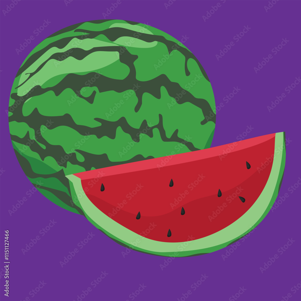 full and half watermelon flat design fresh fruit full and half watermelon flat design fresh fruit