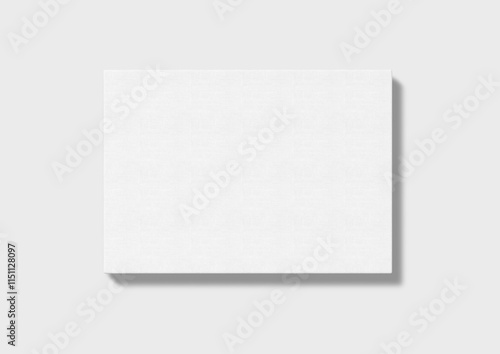 Blank horizontal canvas mockup on wall, Poster Mockup on White Background