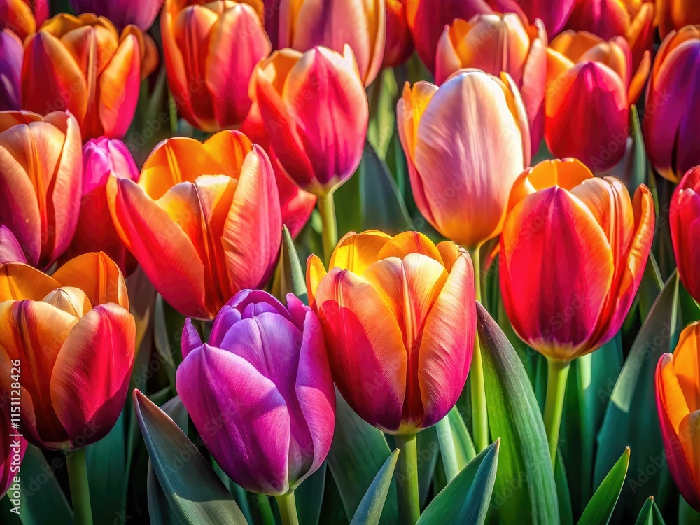 Fototapeta premium Tulips Wallpaper Design Rule of Thirds AI Art