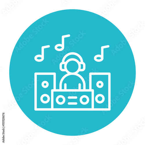 Nightclub DJ icon vector image. Can be used for Nightclub.